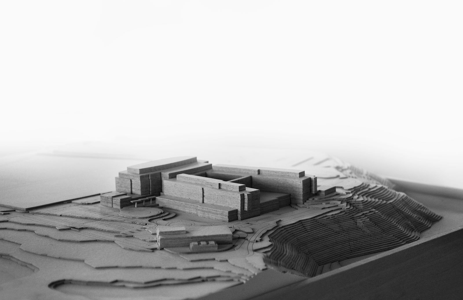 Hand-built study model of a CollinsWoerman master-planning project