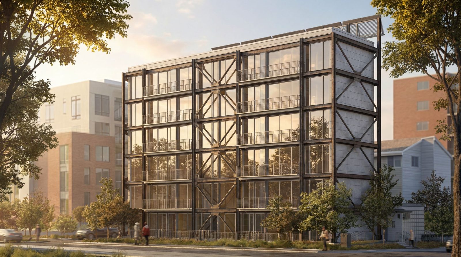 47+7, an exposed-steel mid-rise prototype